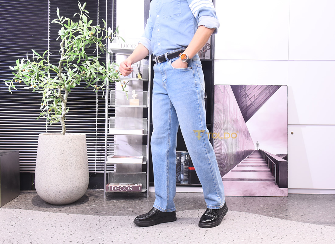 Giày cao nam 8cm slip on  10